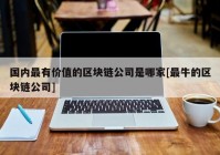 国内最有价值的区块链公司是哪家[最牛的区块链公司]